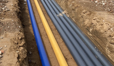Unter der Frankenburg - Rinteln, OT Todenmann Gas Wasserhauptleitung
